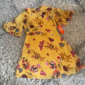 Wonder Nation Yellow Floral Kids Dress